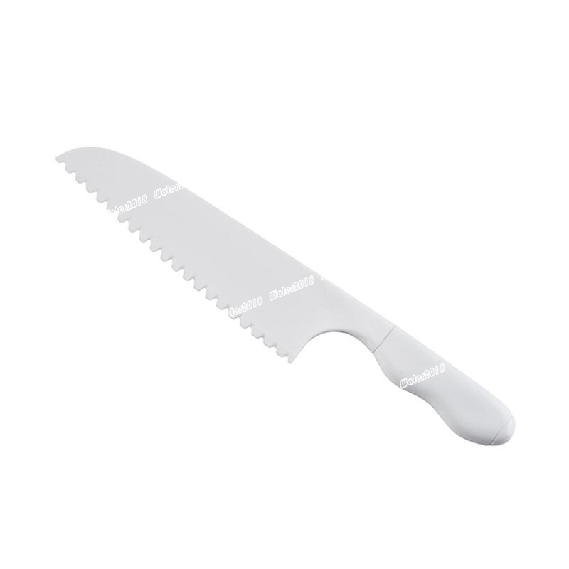 Plastic Kids Fruit Knife Kitchen Lettuce Salad Serrated Cutter DIY Cake Knifes 28.5*5CM
