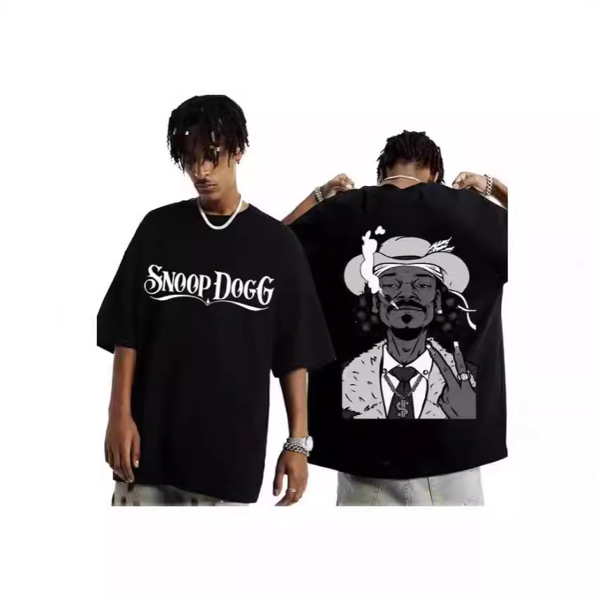 Best-selling rapper Snoop Dogg printed men's hip-hop funny T-shirt summer oversized street style daily outfit