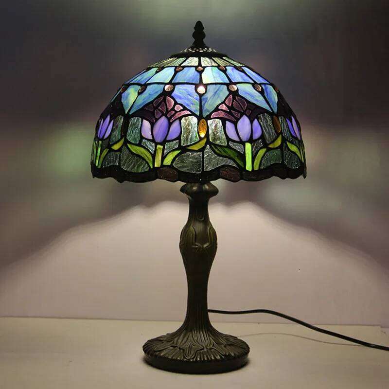 Tiffany Series New European Style LED Living Dining Room Bedroom Bedside Desk Tulip Decorative Table Lamp E27 AC110V 220V S260508