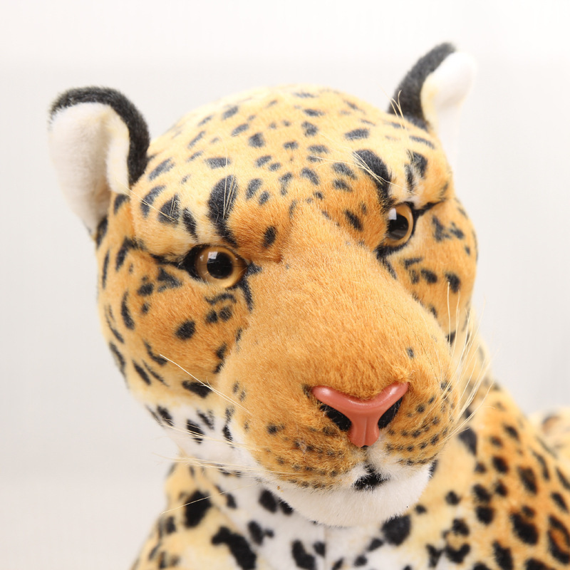 Length Real Life Animal Leopard Toy Doll Soft Plush Simulation Lying Leopard Gift for Boys Juguetes Brinquedos Home Decor LJ201126