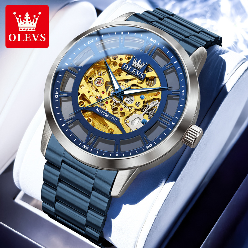 OLEVS New Classic Luxury Watch Designer's New Hollow Perspective Mechanical Watch Suitable for Business Daily Travel Outdoor Waterproof Night Lig