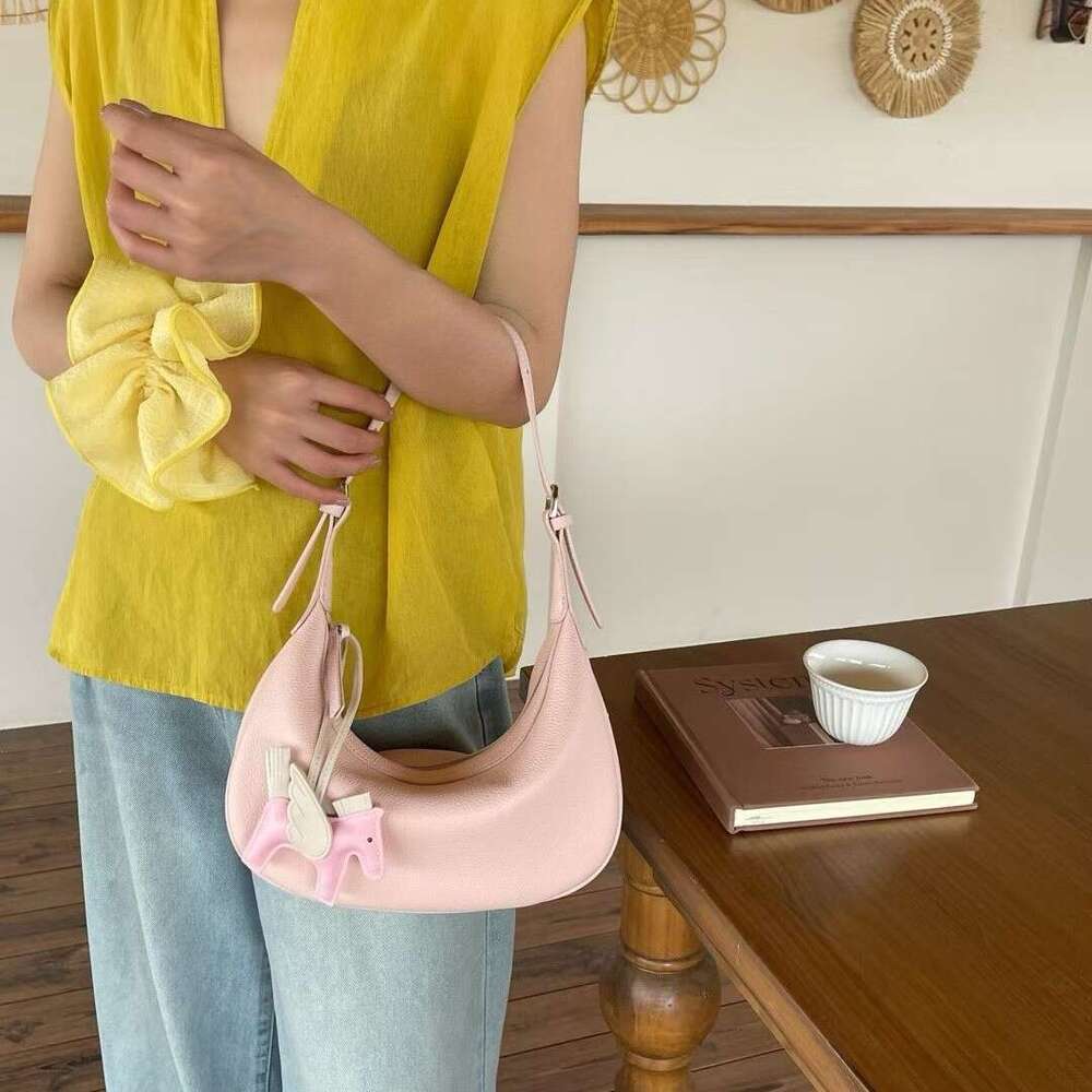 Top Grade Cowhide New Model High End Genuine Leather Dumpling Large Capacity Underarm Bag Simple Commuter Shoulder And Crossbody SENYY