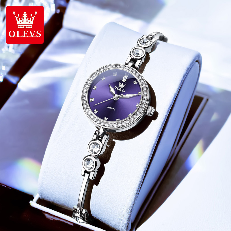 OLEVS Women's Brand Designer Watch New Fashion Gift Wedding Party Exquisite Diamond Strap Fashion Bracelet Women's Luxury One-piece Buckle P