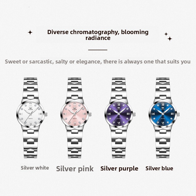 OLEVS Minimalist Luxury Ladies Analog Quartz Watch Stainless Steel Mini Dial Luminous Waterproof Shockproof Classic Casual Fashion Wristwatch For Wome