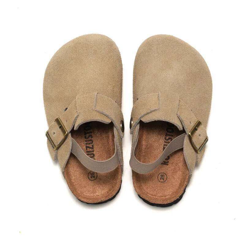 Kidmi New Kids Suede Toddler Clogs Boys Girls Sandals Cork Adjustable Buckle Mules Cute Home Children Slippers 26H0509 - view 4