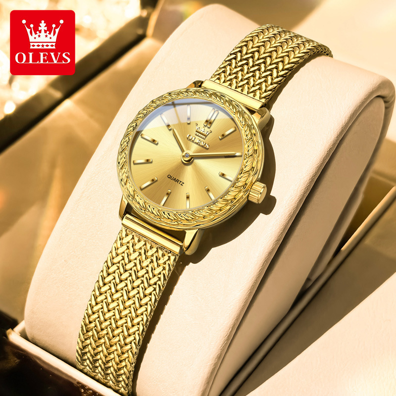 OLEVS Women's Luxury Watch New Ultra-thin Medieval Small Gold Watch Waterproof Simple Leisure Affordable Quartz Watch Women's Watch