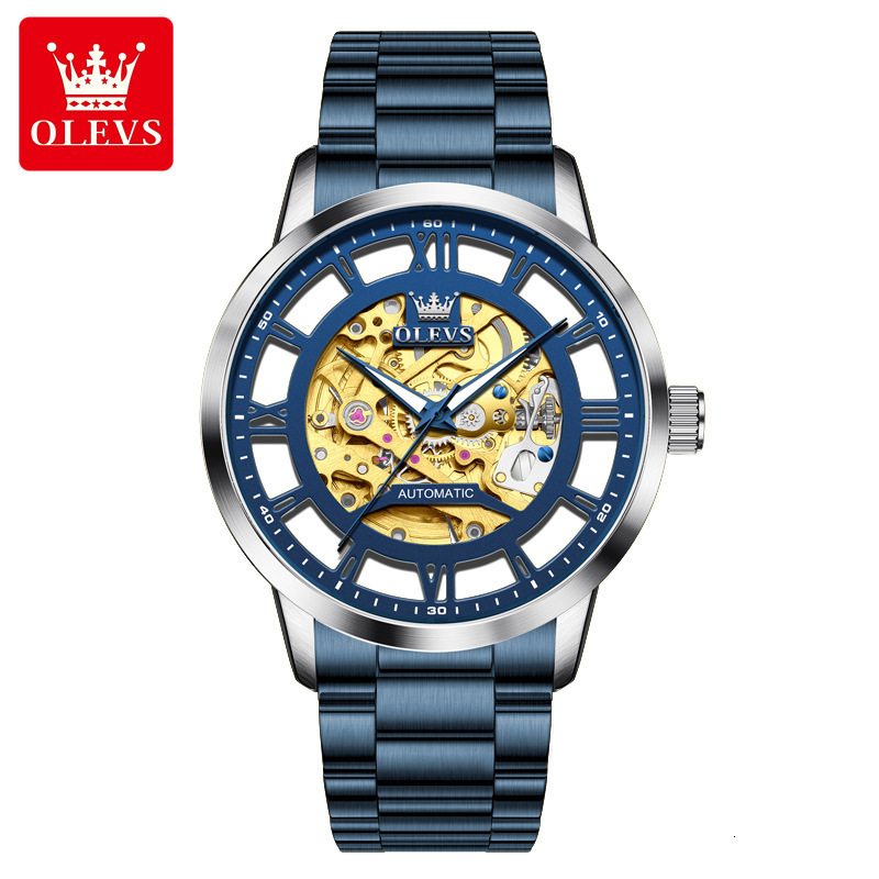 OLEVS New Classic Luxury Watch Designer's New Hollow Perspective Mechanical Watch Suitable for Business Daily Travel Outdoor Waterproof Night Lig