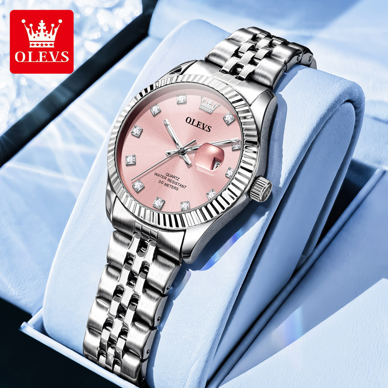 OLEVS Brand Designer Watch New Fashionable Minimalist Calendar Quartz Watch Waterproof Night Light Daily Travel Women's Watch Women's Watch