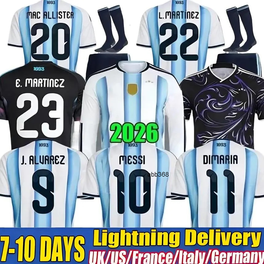 Argentinas Jersey 2026 World Cup Soccer Jerseys Long Sleeves 26 27 GARNACHO DE PAUL Maillot Retro Football Shirts Tops Men Kit Kids Goalkeeper Trainin