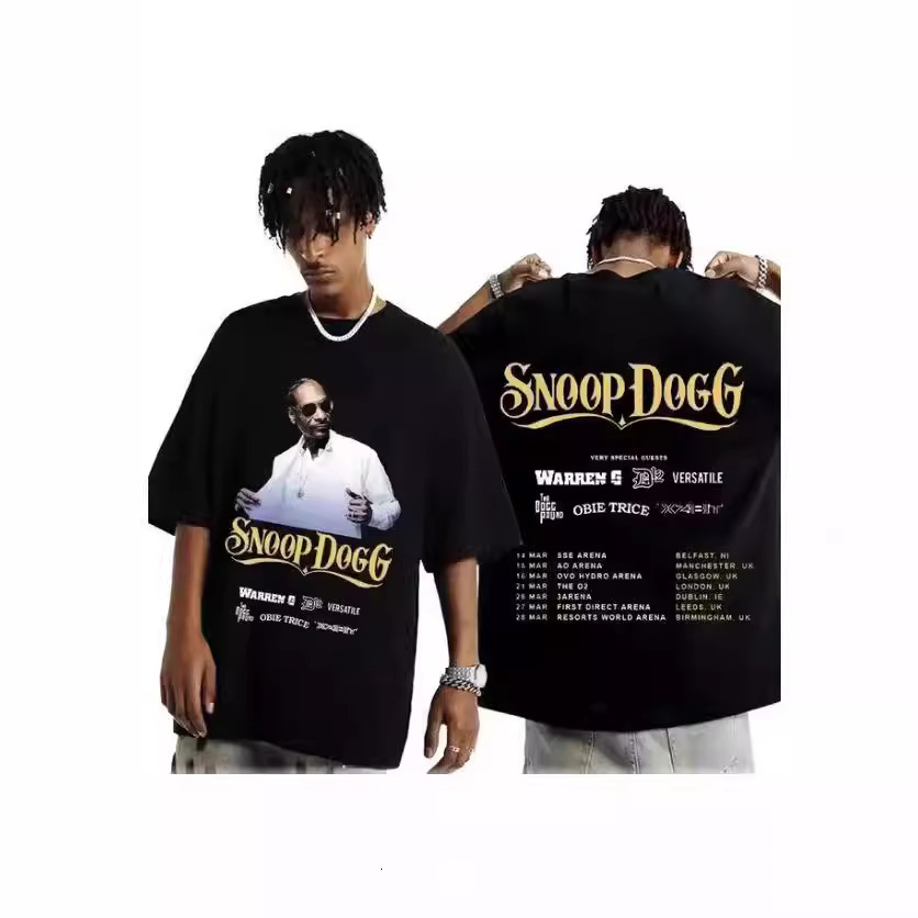 Best-selling rapper Snoop Dogg printed men's hip-hop funny T-shirt summer oversized street style daily outfit
