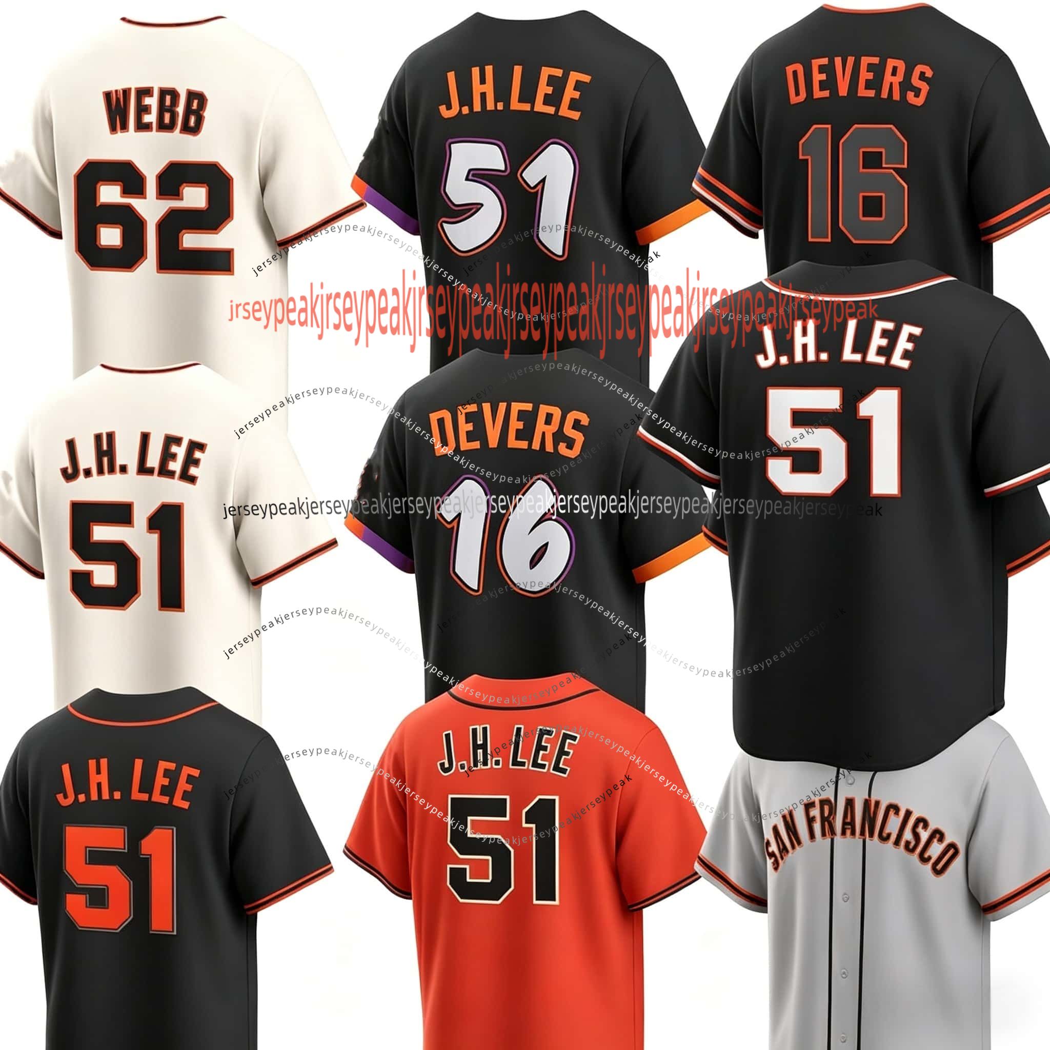 51 Jung Hoo Lee 2026 Black Baseball Jersey Chapman Logan Webb Mike Yastrzemski Wade Jr. Bailey San Francisco Jersey Giant