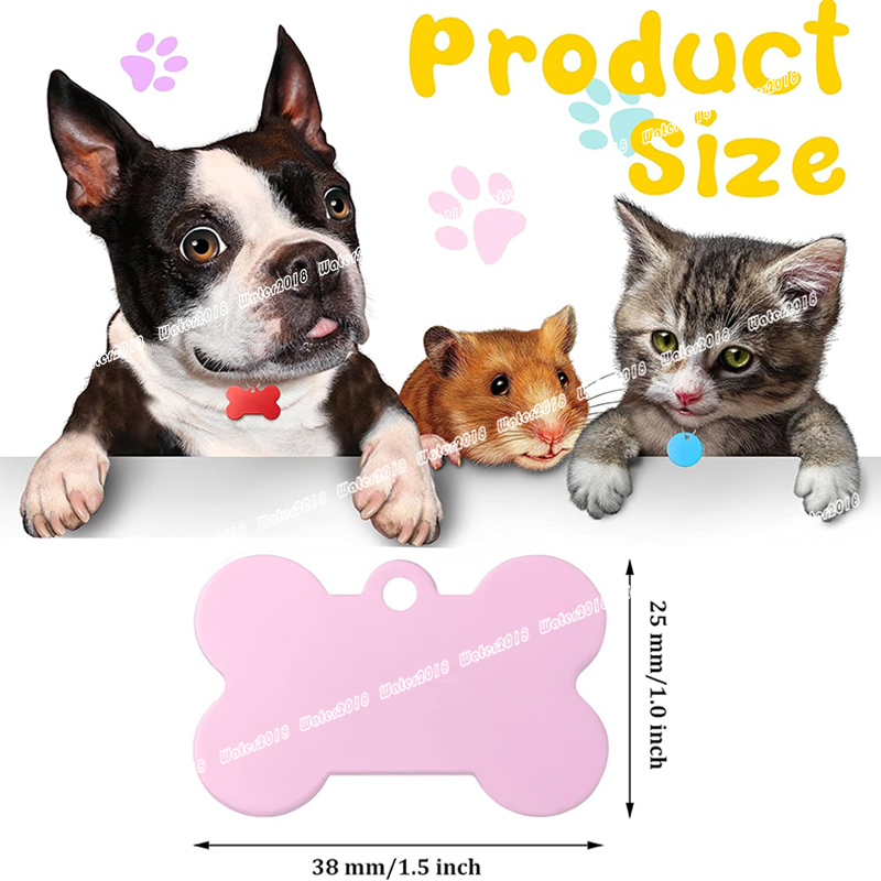 DIY ID Card Pet Metal Aluminum Alloy Pet Tags Durable Easy To Use Dog Cat Tag