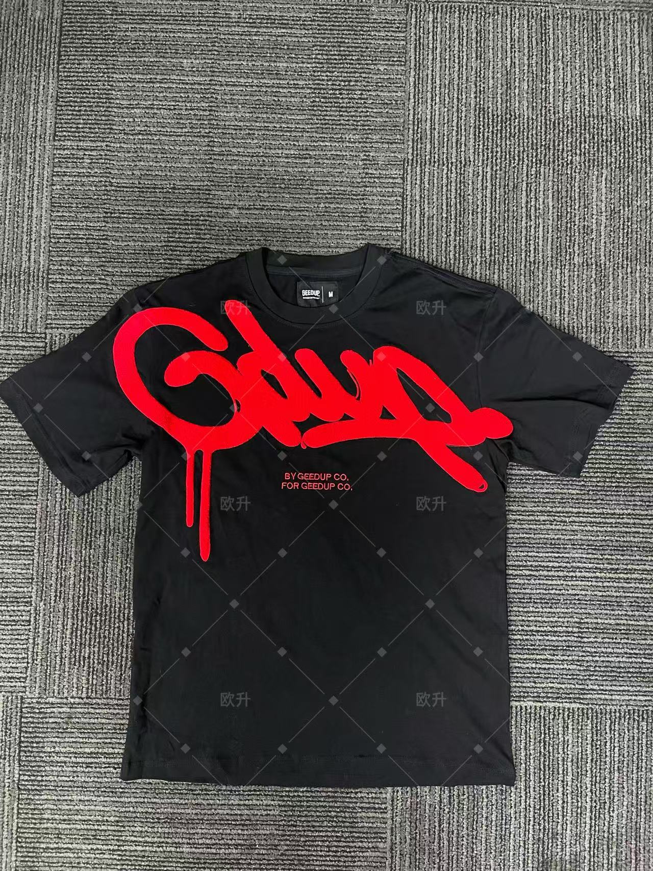 GEEDUP Printed Men T shirt Short Sleeved Letters Cotton Breath Shirts Summer Wear Unique And Elegant Clothing Tee Tops