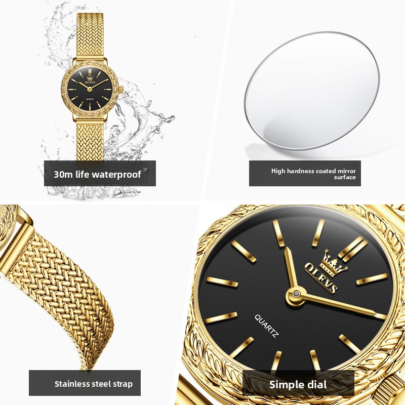 OLEVS Women's Luxury Watch New Ultra-thin Medieval Small Gold Watch Waterproof Simple Leisure Affordable Quartz Watch Women's Watch