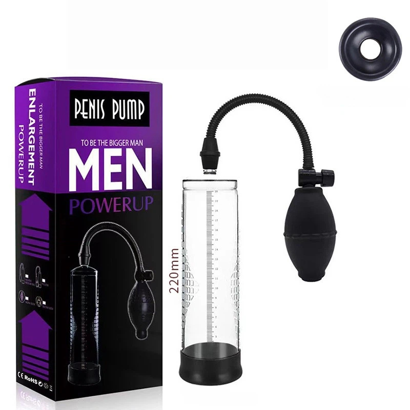 Men's Manual Vacuum Penis Pump, Enlargement Trainer Masturbator, Male Adult Sex Toy