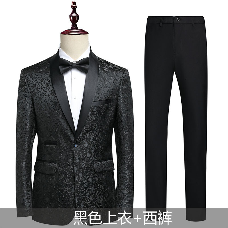 2026 New Mens Suit Set Korean Style Mens Suit High-End Casual Jacquard Jacket Formal Mens Wear