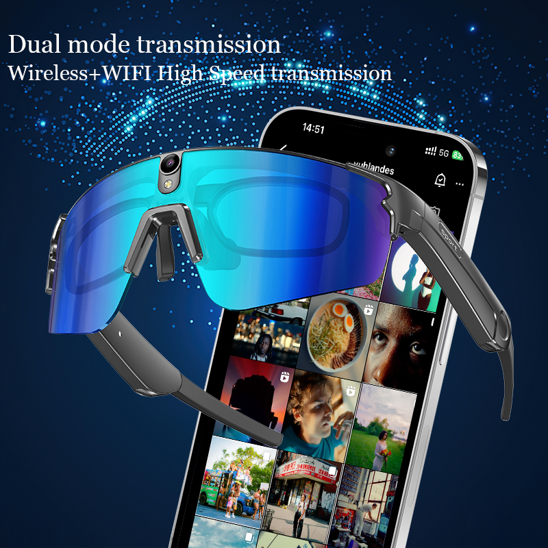 AI Glasses with HD 8MP Camera,Smart Glasses with 290 mAh,4K Video Camera Sunglasses with Smart Translation