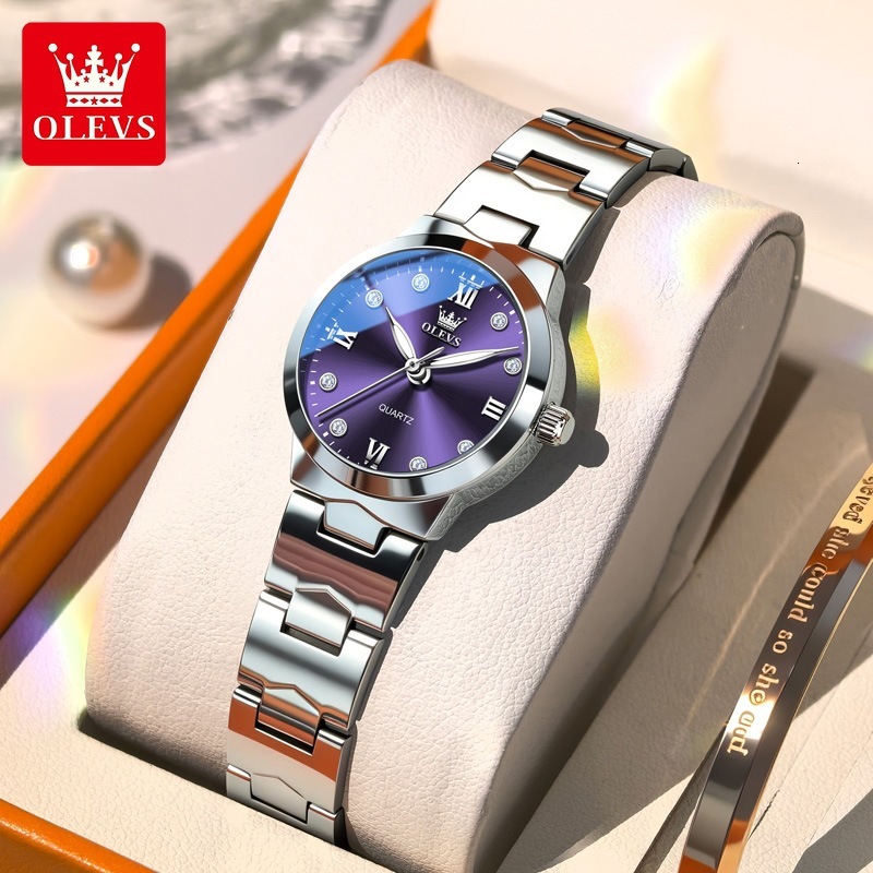 OLEVS Minimalist Luxury Ladies Analog Quartz Watch Stainless Steel Mini Dial Luminous Waterproof Shockproof Classic Casual Fashion Wristwatch For Wome