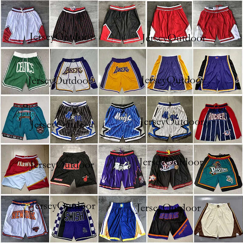 Men Retro Basketball Shorts With Pockets Gym Training Beach Pants Pant Breathable mesh shorts embroidery