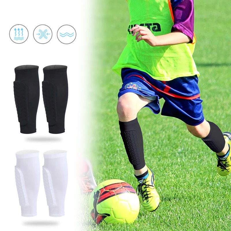 XS-2XL1 Pair Kids Teen Soccer Shin Pads Anti-collision Compression Football Leg Calf Sleeves Socks Gym Basketball Leg Warmers 260508