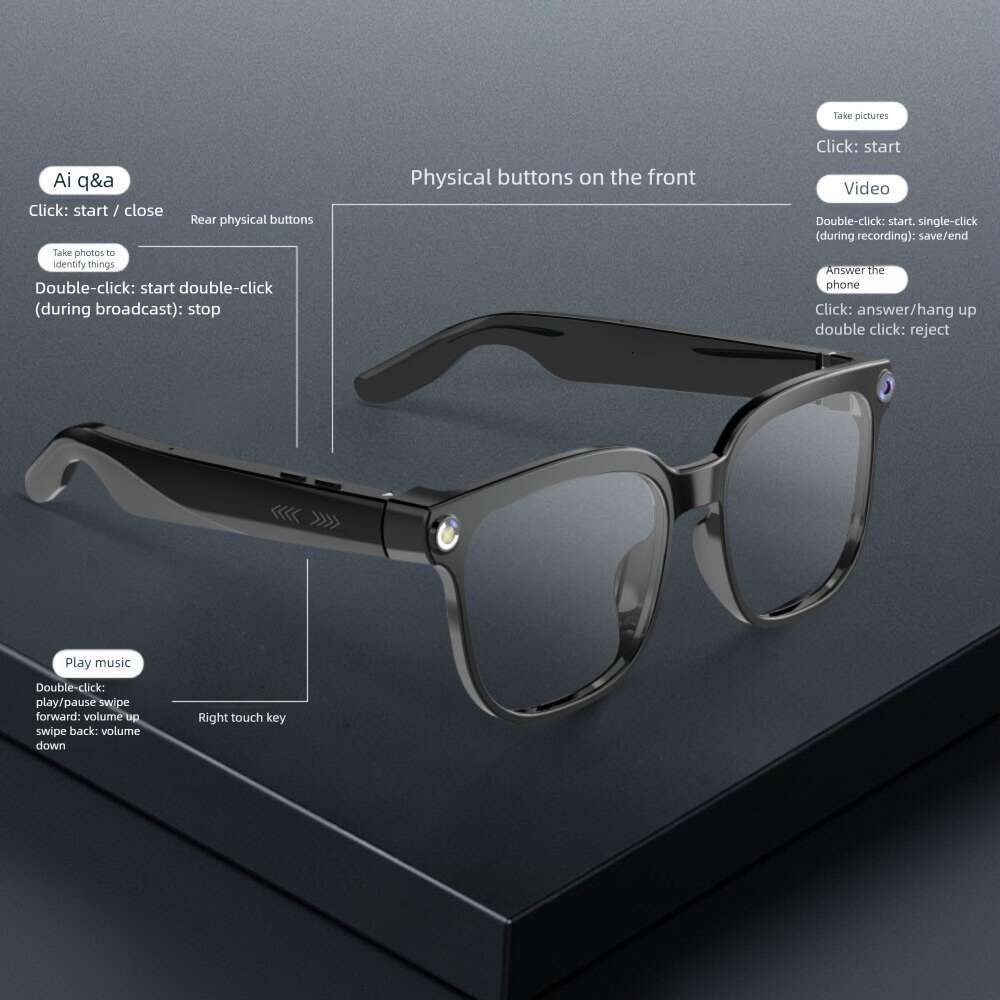 Famous Brand M S Smart Glasses W Pixel AI Image Recognition HD P Photography Translation Bluetooth Calling Music Listening CKS