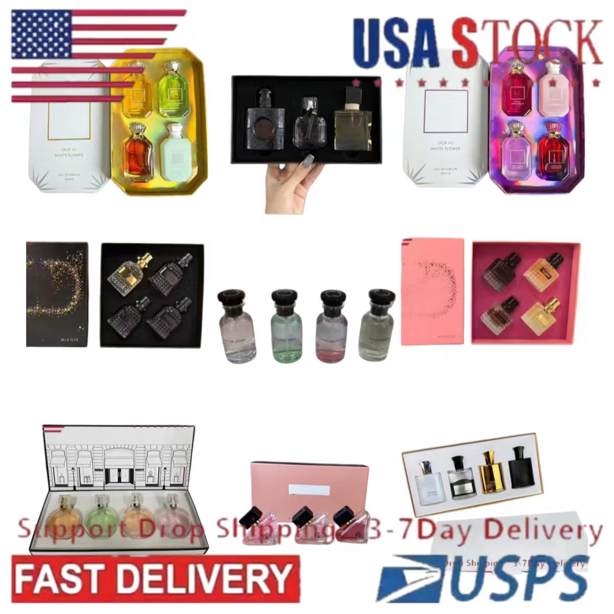 perfume gift box set Cologne men and women luxury brand high quality smell good lasting body spray holiday gift Christmas Lasting fragrance Fast