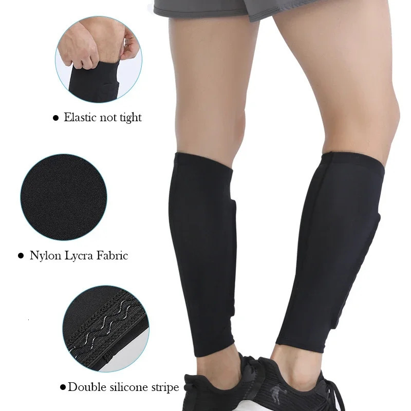 XS-2XL1 Pair Kids Teen Soccer Shin Pads Anti-collision Compression Football Leg Calf Sleeves Socks Gym Basketball Leg Warmers 260508