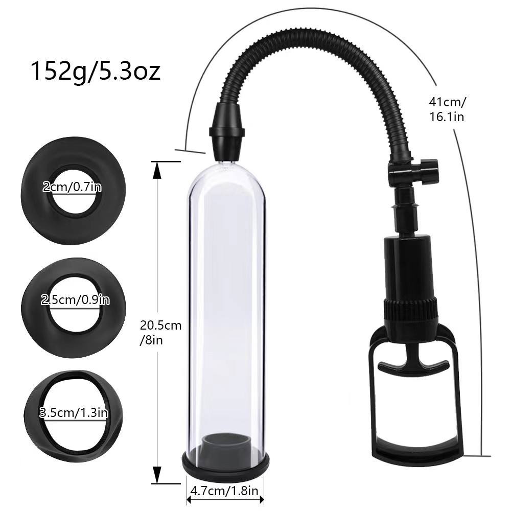 Men's Manual Vacuum Penis Pump, Enlargement Trainer Masturbator, Male Adult Sex Toy