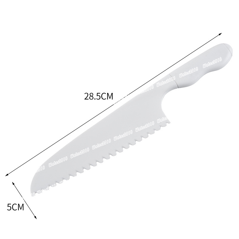 Plastic Kids Fruit Knife Kitchen Lettuce Salad Serrated Cutter DIY Cake Knifes 28.5*5CM