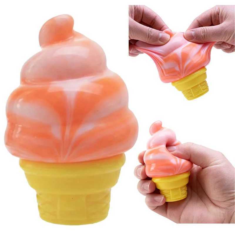 Hot Needoh Ice Cream Cone Squishy Toy TPR Soft Elastic Decompression Ball Stress Relief Fidget Toy for Adults Kids L260509