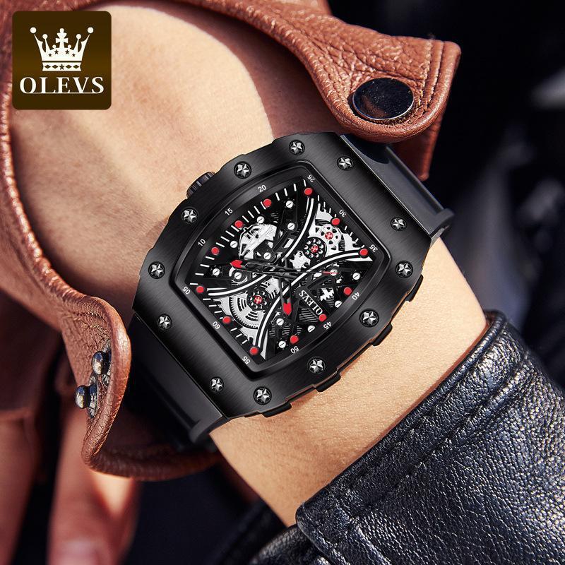 OLEVS Student Work Fashion Leisure Sports Watch Wine Barrel Designer Quartz Watch Waterproof Night Light Business Men's Watch Men's Watch