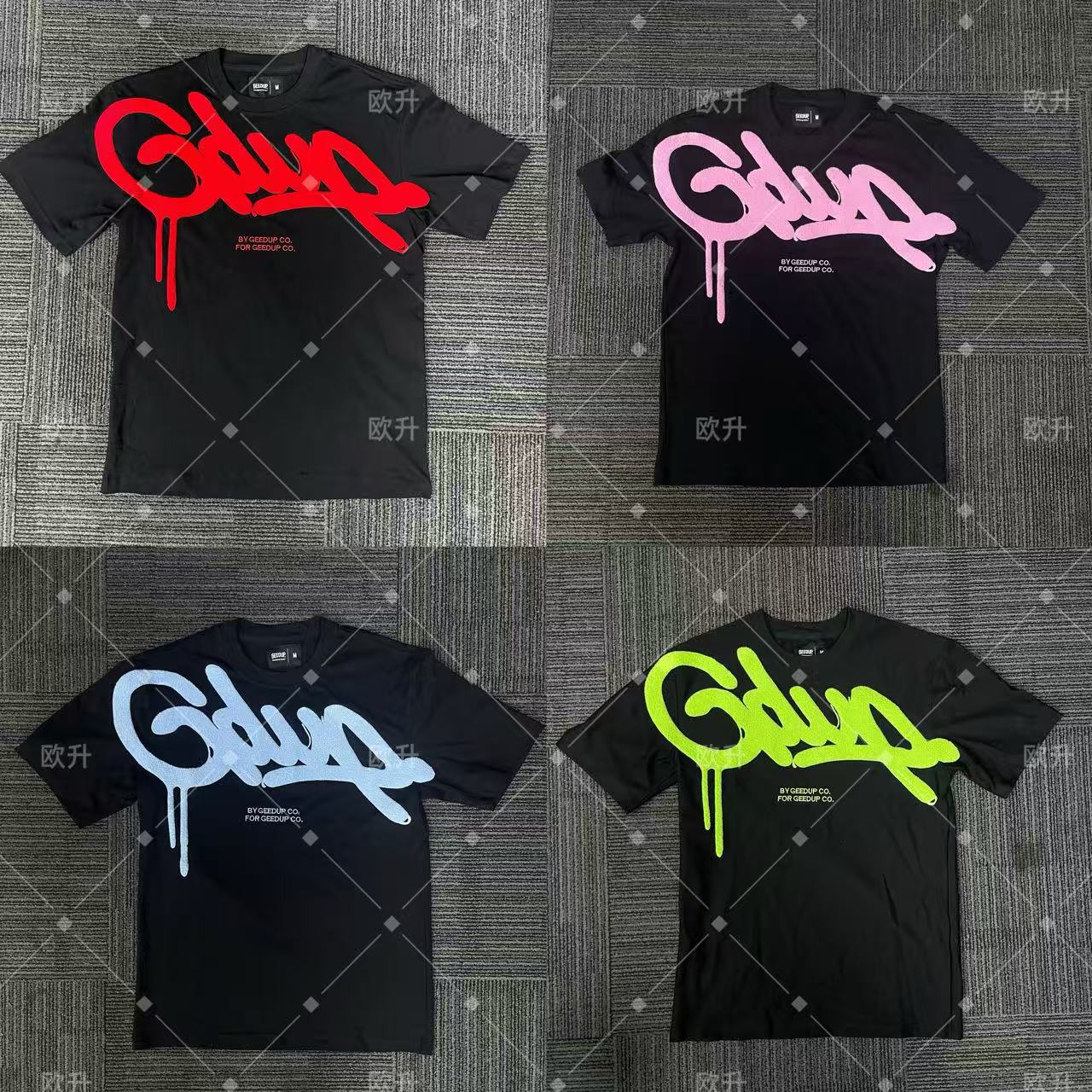 GEEDUP Printed Men T shirt Short Sleeved Letters Cotton Breath Shirts Summer Wear Unique And Elegant Clothing Tee Tops