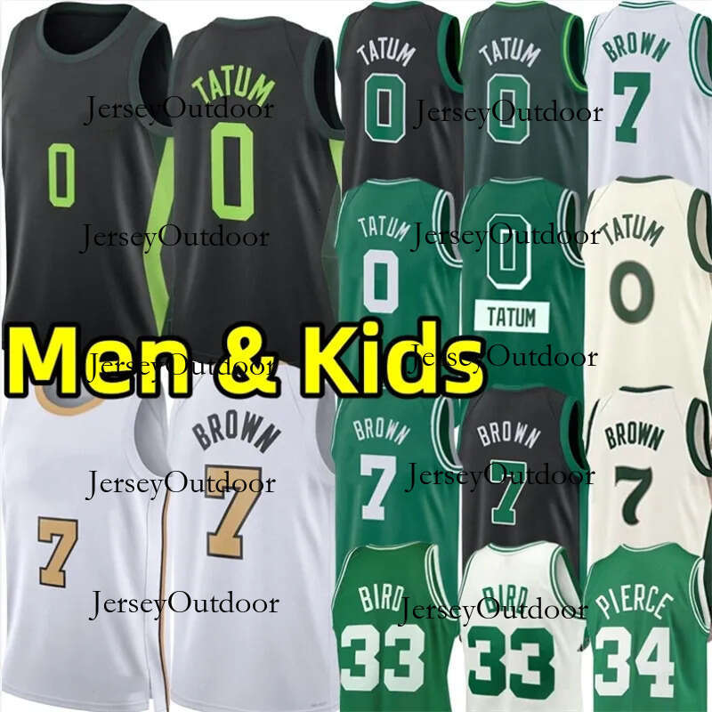 Men Youth Kids Basketball Jerseys Jayson Tatum Larry Bird Jaylen Brownn Kevin Garnett Paul Pierce Wear City Retro Jersey adult children