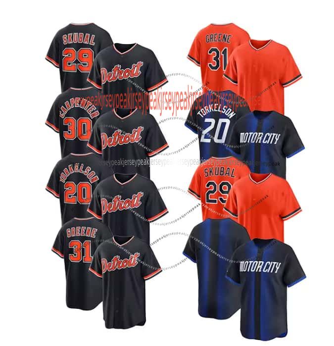 Tarik Skubal 29 Spencer Torkelson 20 Riley Greene 31 Javier Baez Keith Matt Vierling Miguel Cabrera Personalized Customized Baseball Jersey Custom Any