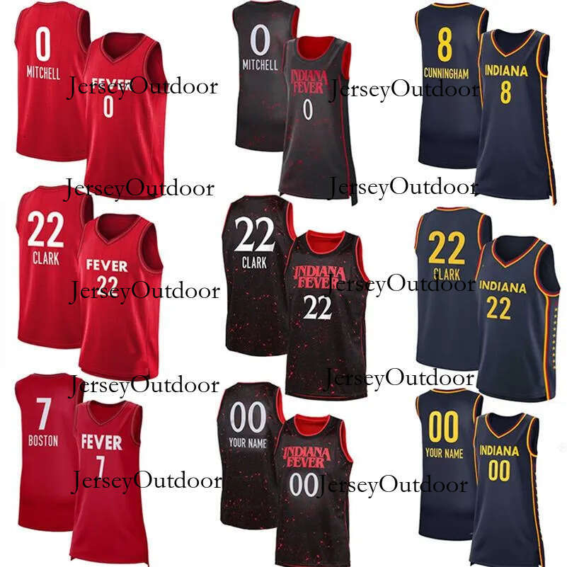 Custom Fever Basketball Jerseys Caitlin Clark Colson Cunningham Kelsey Mitchell Lexie Hull Natasha Howard DeWanna Bonner Stranger Things Victory Jerse