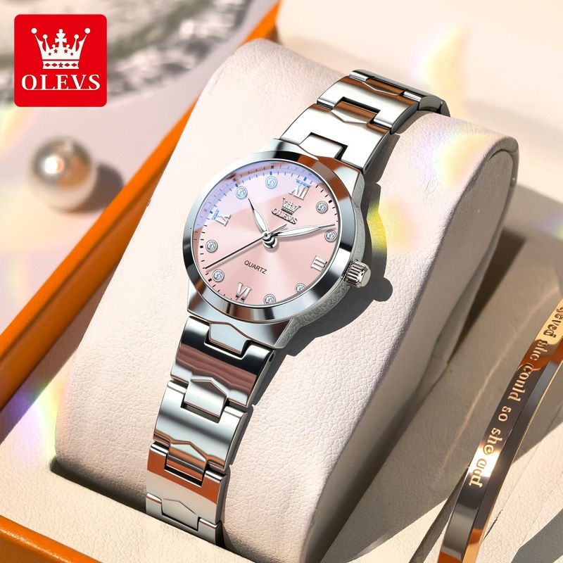OLEVS Minimalist Luxury Ladies Analog Quartz Watch Stainless Steel Mini Dial Luminous Waterproof Shockproof Classic Casual Fashion Wristwatch For Wome