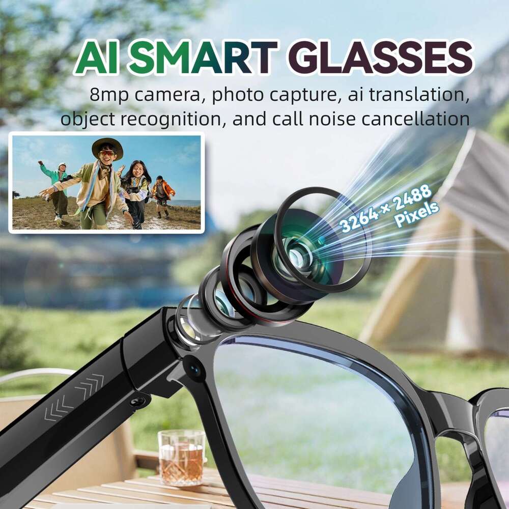 Famous Brand Hot Selling Smart Million Pixels P HD K Black Technology AI Translation Glasses For Taking Photos And Videos CKS