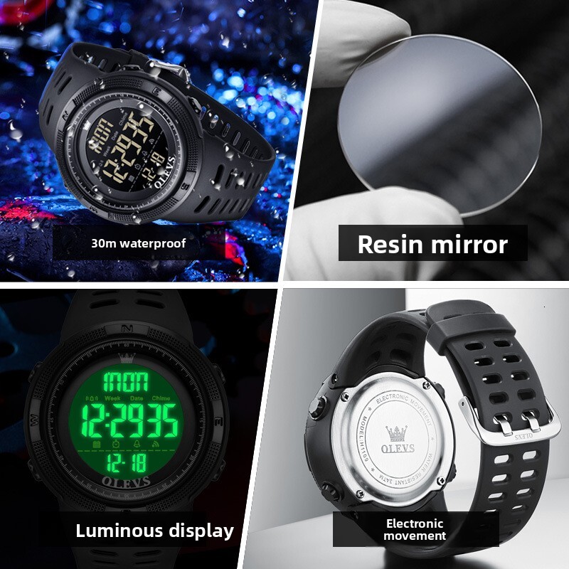 OLEVS Classic Fashion Designer Watch Multifunctional Intelligent Sports Electronic Watch Waterproof Men's Luxury Low-key Watch Men's Watch