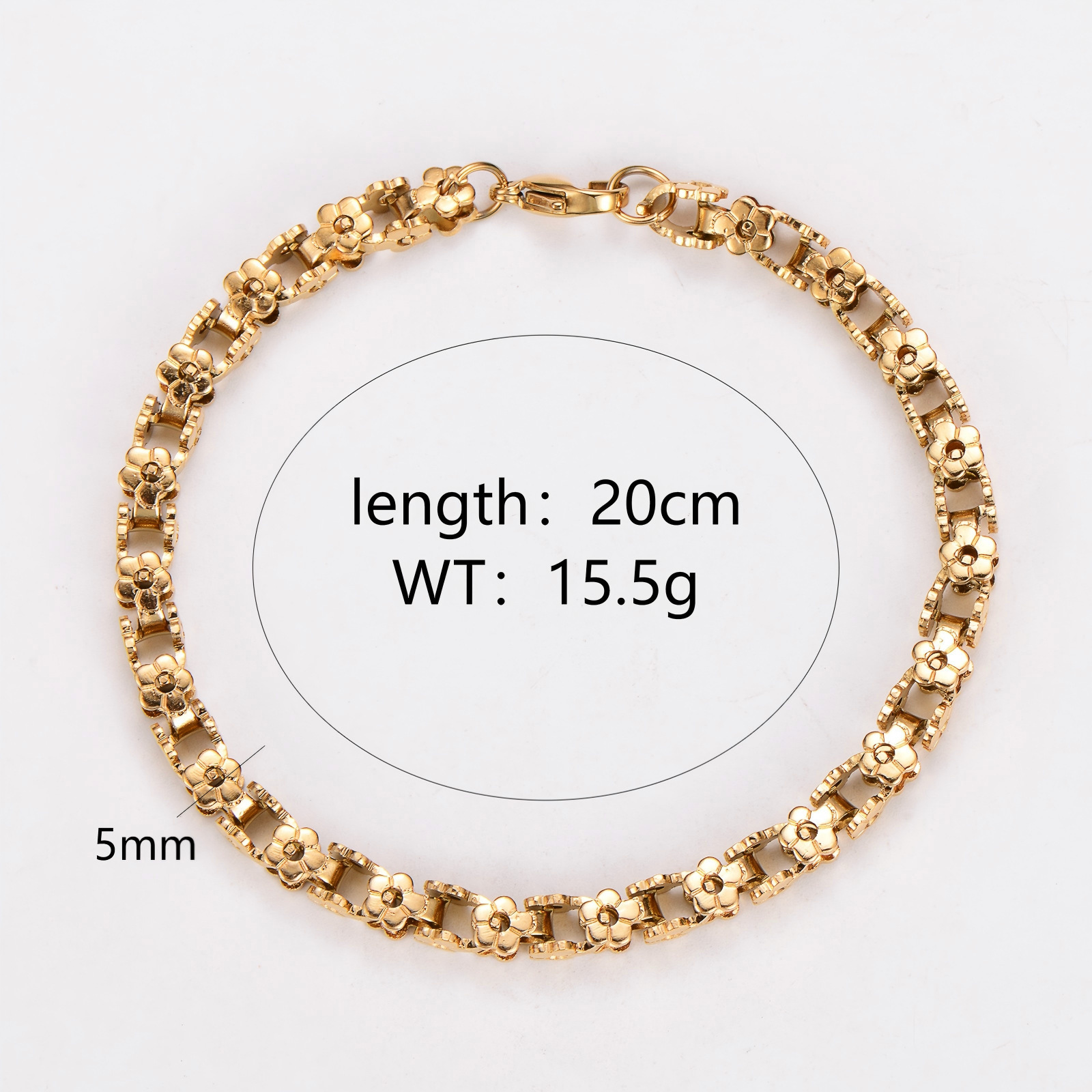 AML Fashionable Floral Woven Chain Exquisite 18K Gold Plated Stainless Steel Bracelet 251125