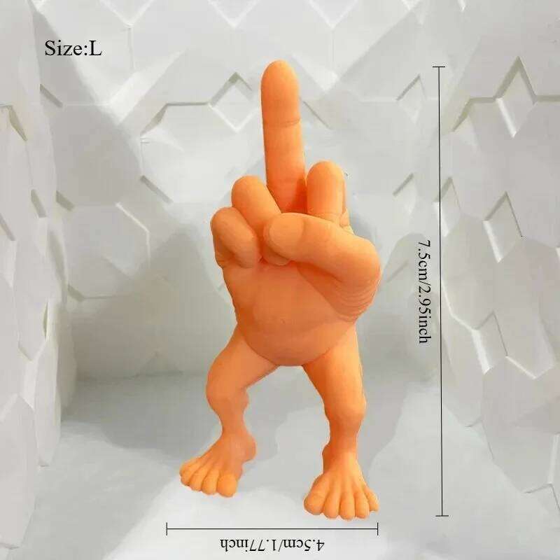 3d Printed Desktop Decorations Middle Finger with Legs Car Home Office Desk Statue Decoration Ornament Funny Gag Gifts 26L0509 - view 7