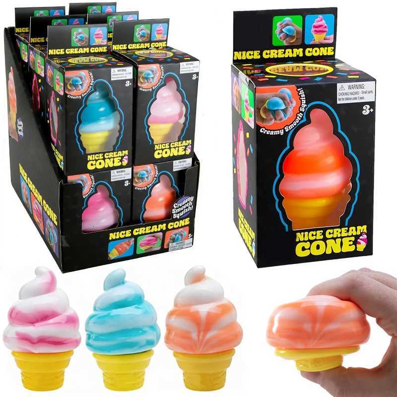 Hot Needoh Ice Cream Cone Squishy Toy TPR Soft Elastic Decompression Ball Stress Relief Fidget Toy for Adults Kids L260509