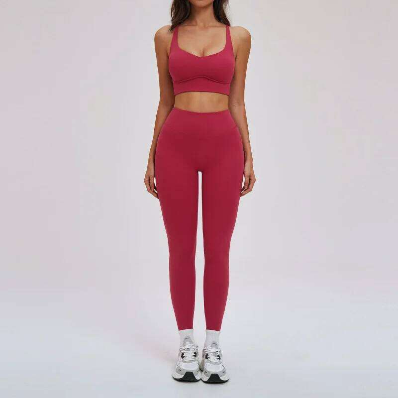 2/3 Pieces Set Women's Tracksuit Slim Fit Slimming Beauty Back Outdoor Fitness Clothing Running Sports Sportswear Woman Gym 26W0509