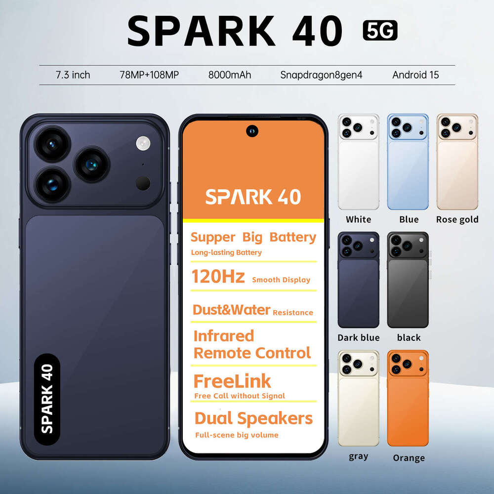 Bestseller Spark 40 Android 16+1T Smartphone 7.3Inch Large-Screen Mobile Phone From The Source Manufacturer Technology mobile phone
