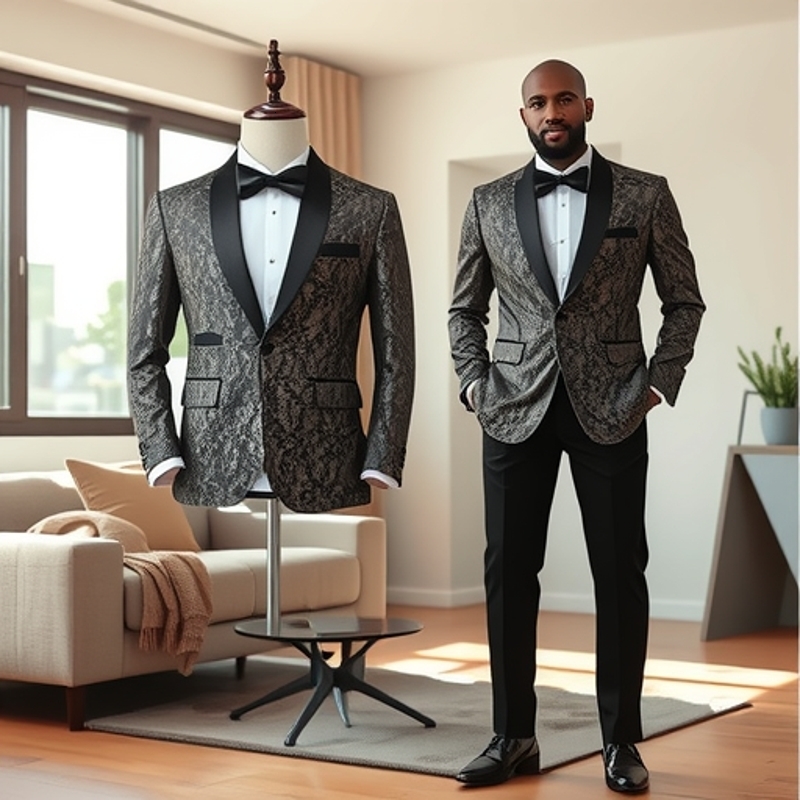 2026 New Mens Suit Set Korean Style Mens Suit High-End Casual Jacquard Jacket Formal Mens Wear