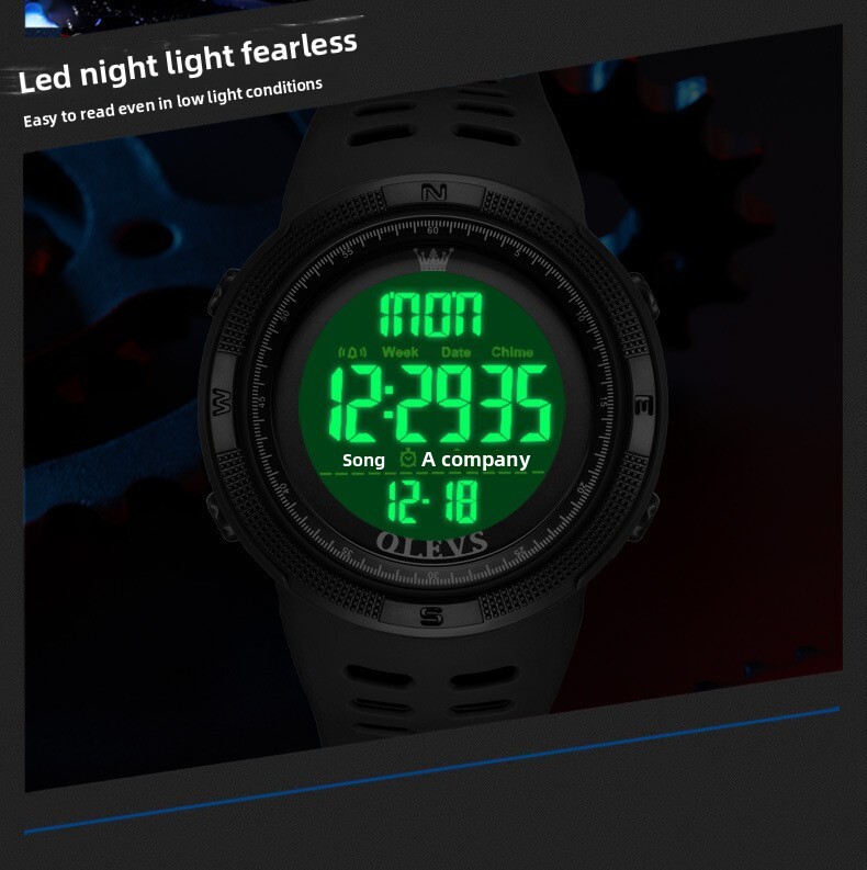 OLEVS Classic Fashion Designer Watch Multifunctional Intelligent Sports Electronic Watch Waterproof Men's Luxury Low-key Watch Men's Watch