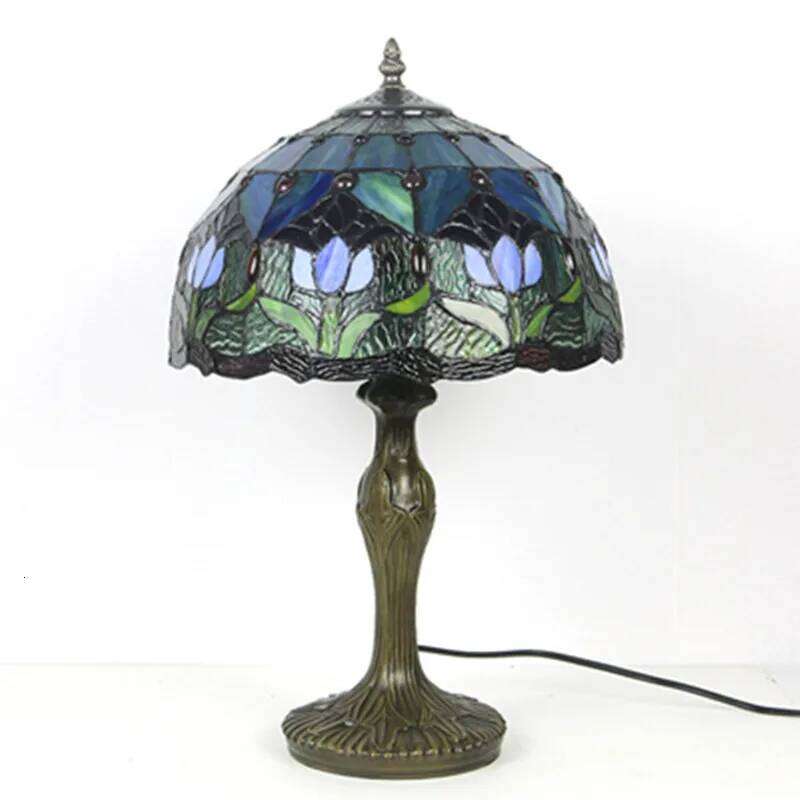 Tiffany Series New European Style LED Living Dining Room Bedroom Bedside Desk Tulip Decorative Table Lamp E27 AC110V 220V S260508 - view 3