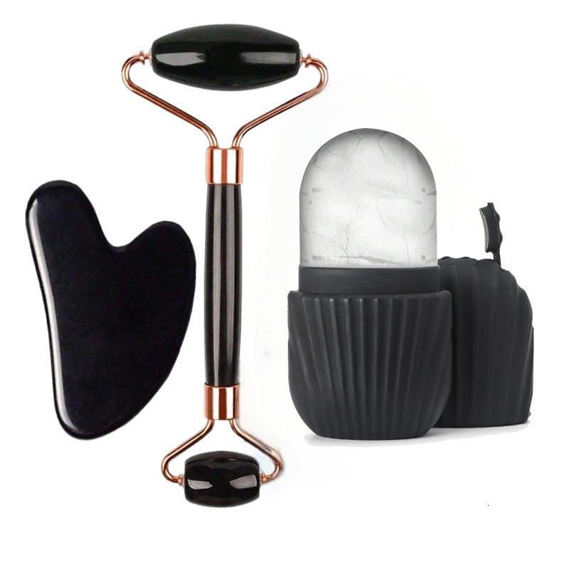 Ice Face Roller Facial Skincare Ice Roller Set Stainless Steel Facial Roller Gua Sha Face Tool Face Massage Roller Mold Cube 250812