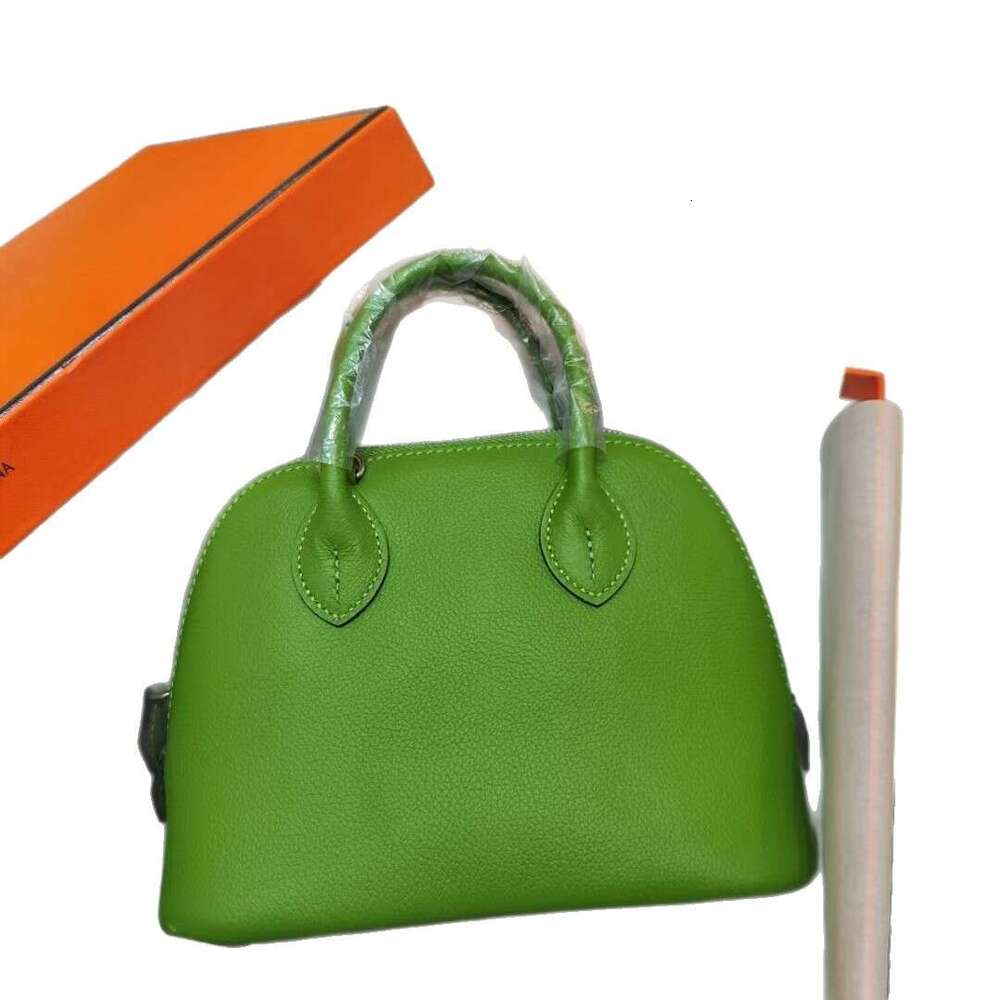 New Mini Bowling Made From Original Ev Leather High Quality Semi Handmade With Waxed Thread Crossbody Shell Bag SENYY