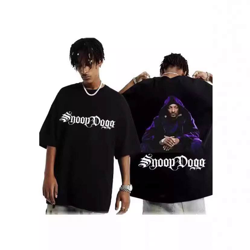Best-selling rapper Snoop Dogg printed men's hip-hop funny T-shirt summer oversized street style daily outfit