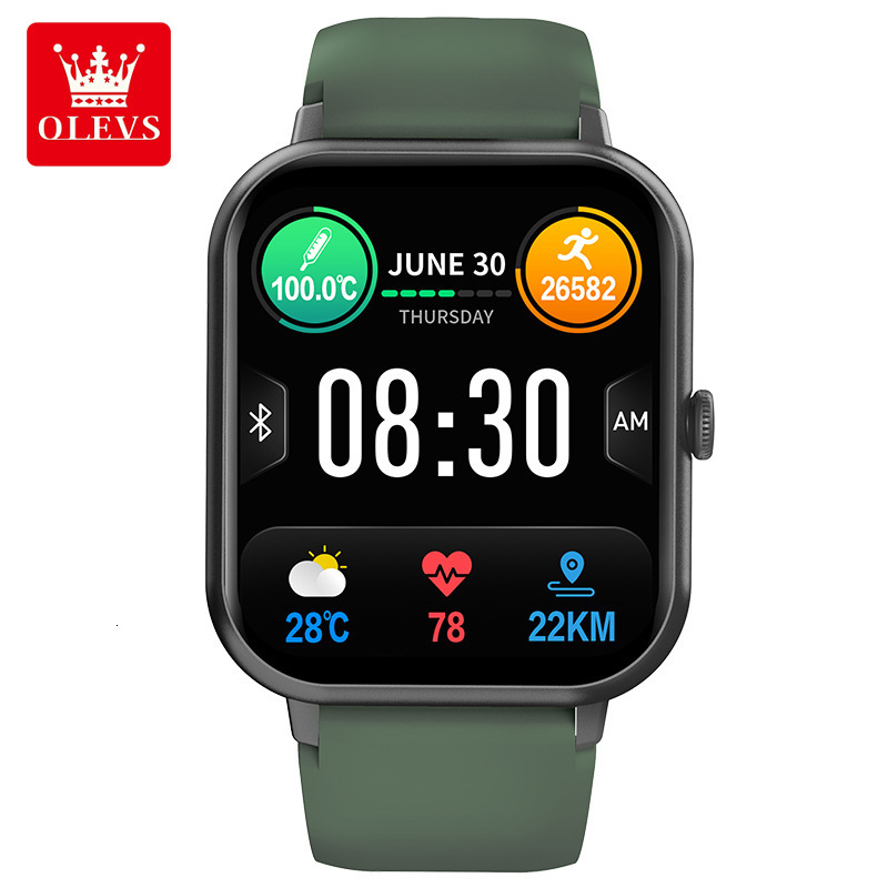 OLEVS Designer Smart Watch HD Touch Screen Bluetooth Call Multi Sport Modes Fitness Tracker Heart Rate Monitor Waterproof Smartwatch for Android iOS D
